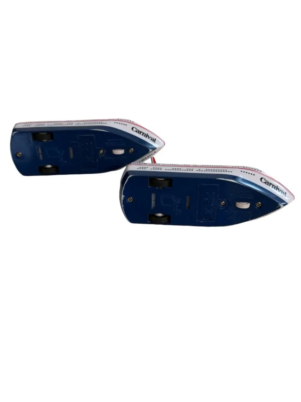 Carnival Cruise Ship Pull Back Toy Lot of 2 Light Up Horn Sound Ships Broken Fin